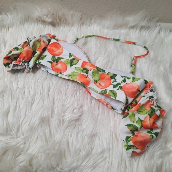 Bcbg Paris Peach Puff Sleeve Bikini Top S - Picture 4 of 7